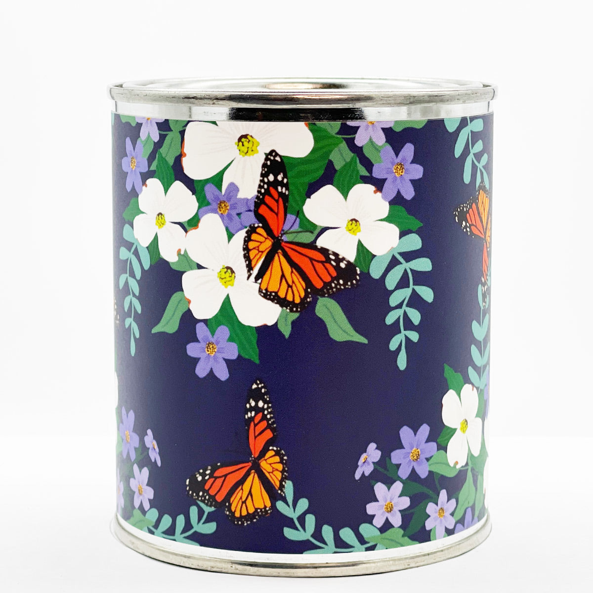 Floral Butterflies Custom Candle